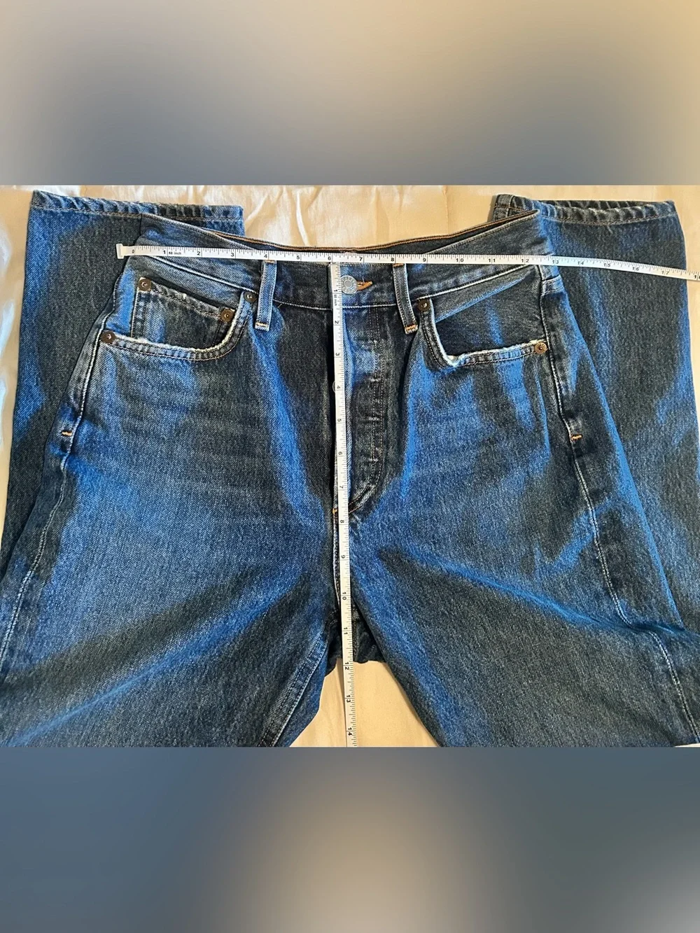 AGoldE Riley  Jeans in Dark Blue Denim